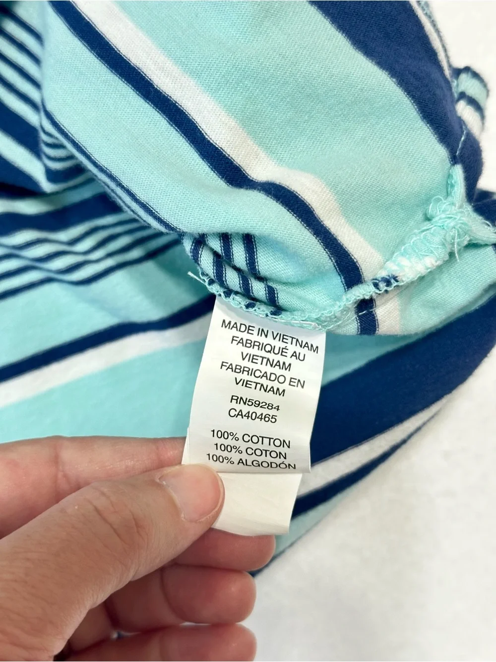 Children's Place Boys Striped Polo Shirt Large 10/12 Aqua Navy Short Sleeve